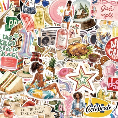 250+ Black Girl Vinyl Decal Stickers Book for Planners, Laptop, Journals - Image 2