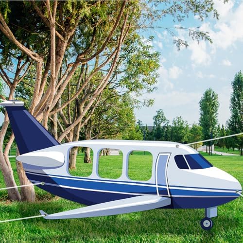 Airplane Shaped Photo Prop Selfie Frame Airplane Birthday Decoration Large Fabric Aircraft Backdrop Banner 98x53in Plane Themed Photo Booth Prop Background for Kids Baby Shower Birthday Party Supplies - Image 5