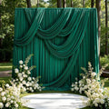 20ft x 15ft Hunter Green Backdrop Curtains for Wedding Parties, 4 Panels Extra Long Wrinkle Free Fabric Drapes Photo Backdrop for Baby Shower Birthday Stage Reception Lobby Decoration by CO-AVE