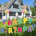 Fanboxk Happy Birthday Yard Signs with Stakes,Birthday Outdoor Lawn Signs by Fanboxk