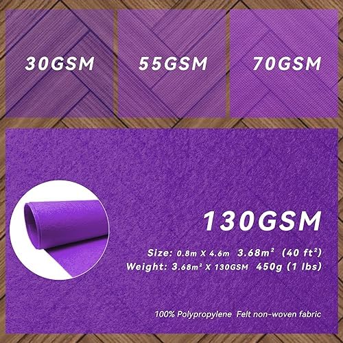 EZLucky Purple Carpet Runner for Party, 2.6 x 15 ft, 130 GSM Felt Fabric - Image 4