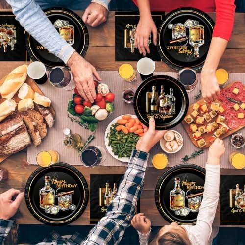 126Pcs Aged to Perfection men Birthday Paper Plates Napkins Party Supplies - Image 7