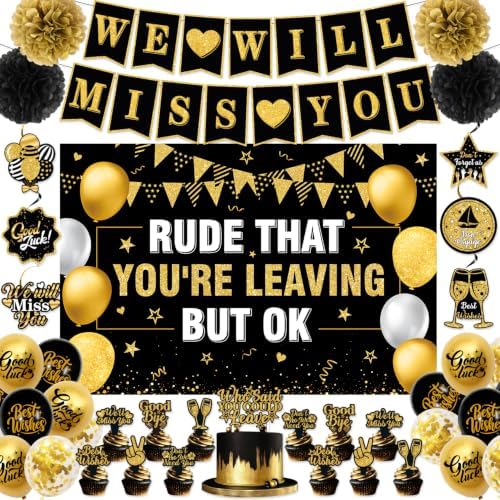 Rude That You'Re Leaving But Ok Banner, Farewell Party Decorations by Kunstlhua