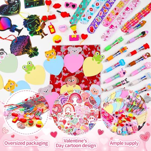 24 Sets Valentine’s Day Bulk with Multicolor Pen Gifts, Valentines Stationary for Classroom Birthday Goodie Bags Stuffers Rewards Prizes Party Favors - Image 4