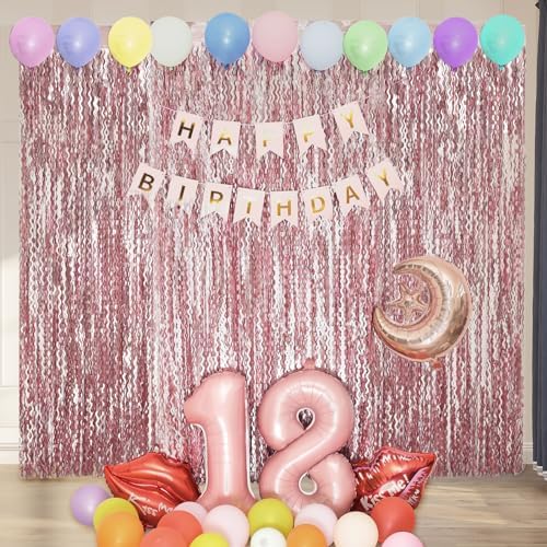 4 Pack Pink Wavy Tinsel Backdrop Curtain Party Streamers for Party Decor - Image 5