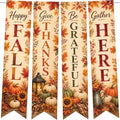 Thanksgiving Decorations - 4 PCS Vertical Fall Harvest Hanging Banners by OHOME