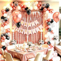 Rose Gold Happy Birthday Party Balloon Decoration Set for Girl Women by YinQin