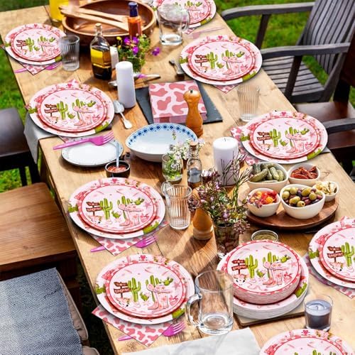180PCS Cowgirl Paper Plates and Napkins Party Supplies Serve 60 - Image 5