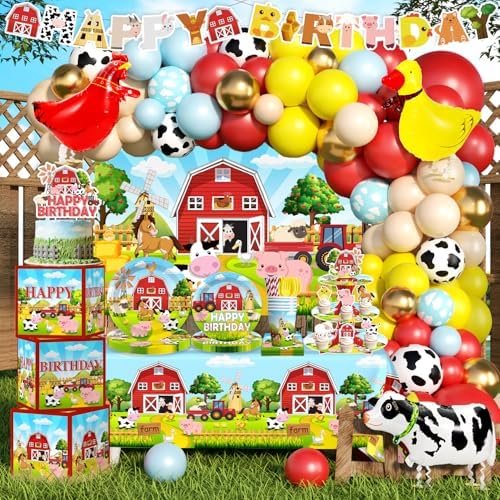 289Pcs Farm Birthday Decorations, All-in-One Set for 25 Guests by Unknown