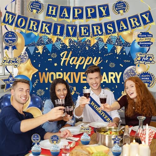 DARUNAXY Happy Workiversary Party Decorations for Men Women(31PC) - Image 6