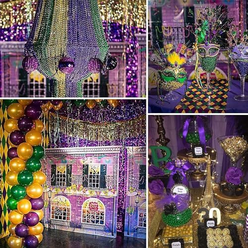 PartyWoo Purple Green Gold Balloons 50pcs 12 Inch Dark Purple Balloons - Image 6