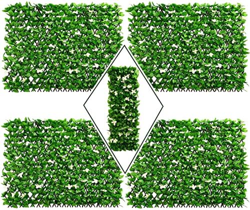 DOEWORKS Expandable Faux Ivy Trellis Fence, Patio Privacy Screen, 4 Pack by DOEWORKS