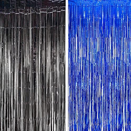 BRAVESHINE Foil Fringe Curtains | Metallic Tinsel Party Steamers Backdrop by BRAVESHINE