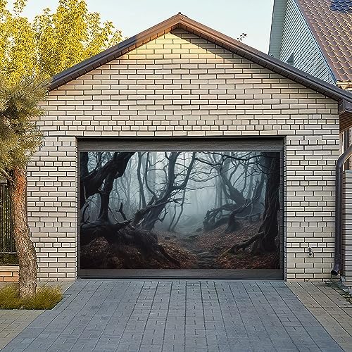 10x6.5ft Dark Misty Forest Backdrop for Photoshoot Scary Halloween Eve Gloomy Grove Evil Trees Background for Photography Party Banner Portrait Studio Props - Image 3