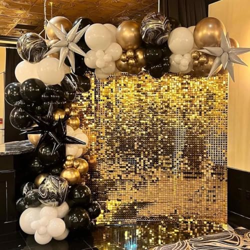 Shimmer Wall Backdrop Gold 24Pcs Sequin Panels Decoration - Image 3