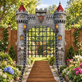 Medieval Castle Door Cover and Fence Backdrop with Paper Chains for Party by Wiooffen