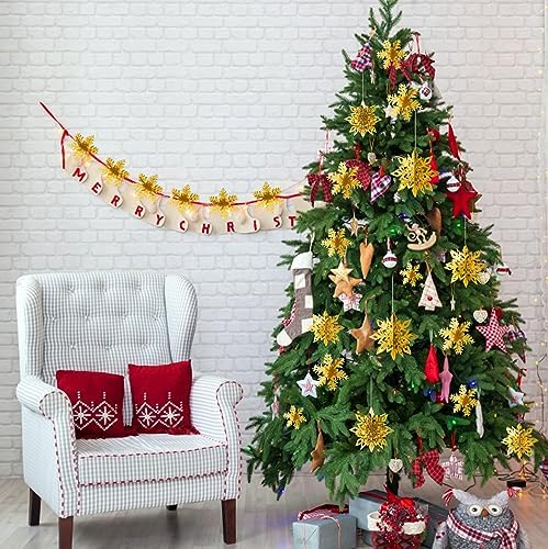 24PCS Hanging Snowflake Decorations Winter Wonderland Party Supplies - Image 5