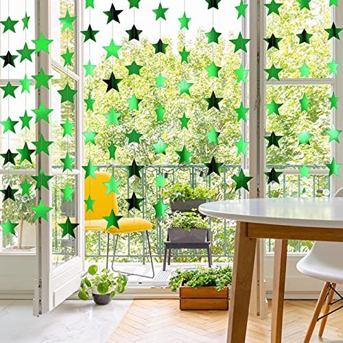 Patelai Glitter Star Garland Banner 2026 Graduation Decor 130 Feet Star Hanging Banner Twinkle Backdrop for Party Birthday Classroom Wedding Supplies(Green) - Image 4