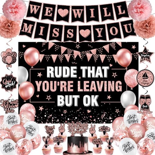 Rude That You'Re Leaving But OK Banner, Farewell Party Decorations by Kunstlhua