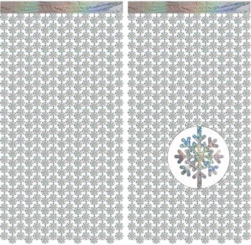 Winter Snowflake Party Streamers Backdrop Decorations 3.2ft x 6.5ft 2 Pack by GREATRIL