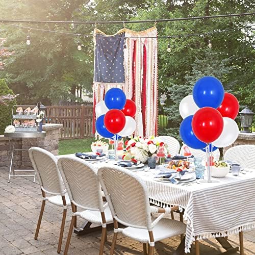 TONIFUL 4 Set Blue Red White Balloon Centerpiece for Table Balloons Stand - Image 6