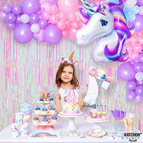 KatchOn Iridescent Pink Backdrop Curtain - 3.2x8 Ft, Pack of 2 Bridal Decor - Image 6