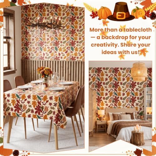 100FT x 54IN Thanksgiving Plastic Tablecloth Roll with Slide Cutter Box - Image 3