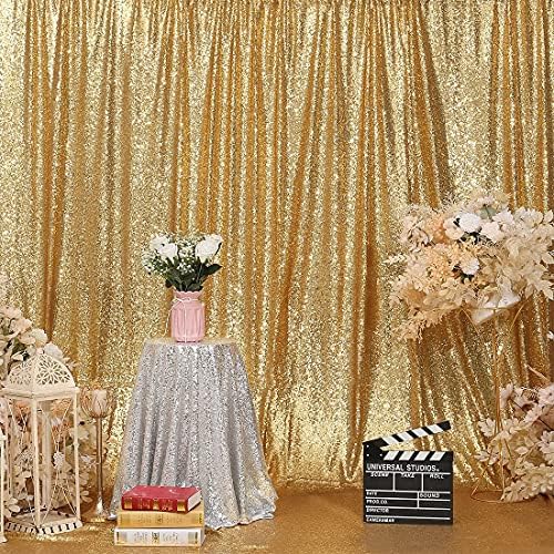 Poise3EHome Gold Sequin Backdrop, 6FT x 8FT Glitter Curtain for Weddings, Parties, Photo Booth Decor - Image 2