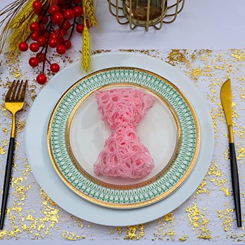 Snowkingdom 2 Pcs Gold Table Runner, Sequin Glitter Metallic Foil Thin Mesh Sparkly Runner Roll 11"x108", Gold Birthday Party Decorations, for Event Wedding Showers Christmas Thanksgiving Festive - Image 6