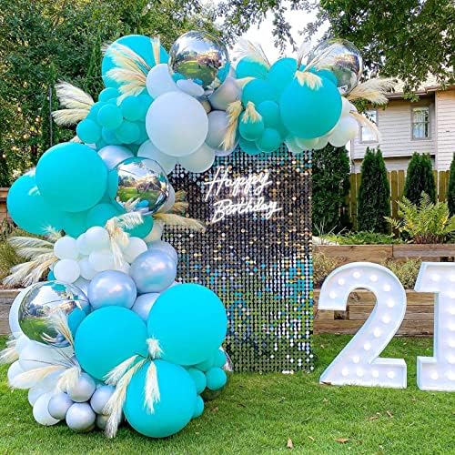 Voircoloria 130pcs Teal Balloons Garland Arch Kit, 18 12 10 5 Inch - Image 6