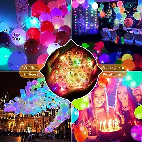 200pcs Balloon Lights Warm White+Multicolor Mini LED Lights Round Long Standby Time Ball Lamps for Birthday Party Easter Christmas Halloween Decoration Paper Lantern - Image 5