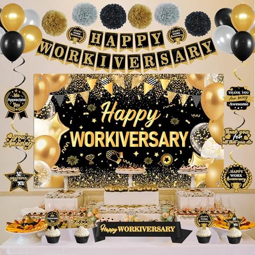 DARUNAXY Happy Workiversary Party Decorations for Men Women(31PC) - Image 4