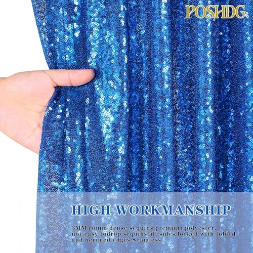 Royal Blue Sequin Backdrop Glitter Curtain for Party: 10ftx10ft - Image 5