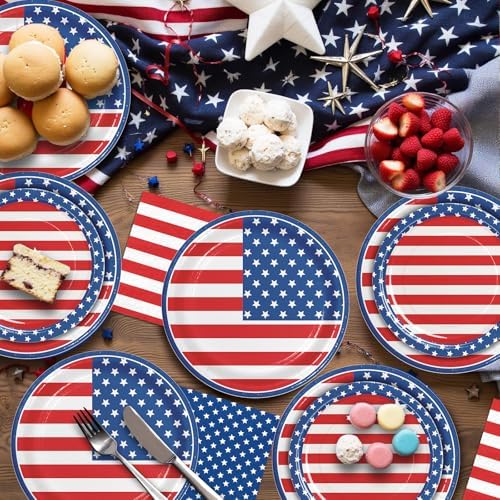 180pcs 4th of July Plates and Napkins Party Supplies,Serves 60 - Image 4