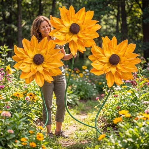 3 Pcs 5ft Giant Artificial Sunflowers, Large Sunflower Party Decor - Image 6