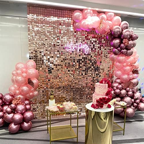 COKAOBE LiteGrid Series Shimmer Wall Backdrop - 24Pcs Rose Gold - Image 6