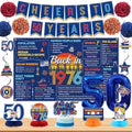 Roetyce 50th Birthday Decorations Men Women, Retro Blue Back in 1976 Poster by Roetyce