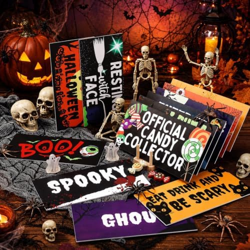 Beeveer 24 Designs Halloween Photo Booth Props Double Sided PVC Selfie Sign - Image 2
