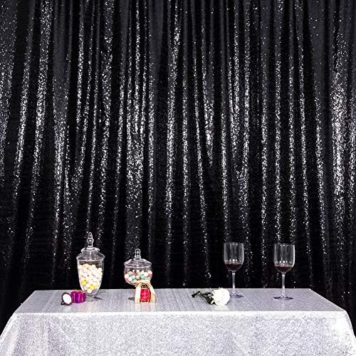 SquarePie 8x10ft Black Sequin Backdrop Glitter Background for Halloween - Image 4