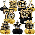 9 Pcs 75th Birthday Decoration for Men Women Table Honeycomb 1950 Decor by MDCGFOD
