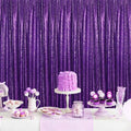 Purple Halloween Backdrop Purple Glitter Sequin Backdrop 2 Pieces 3x8FT by QueenDream
