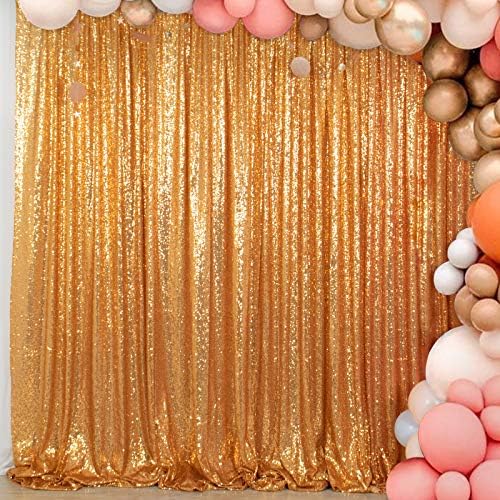 ShinyBeauty Sequin Backdrop - 7FTX7FT Photo Booth Backdrop with Gold Sequins for Parties and Photoshoots by ShinyBeauty