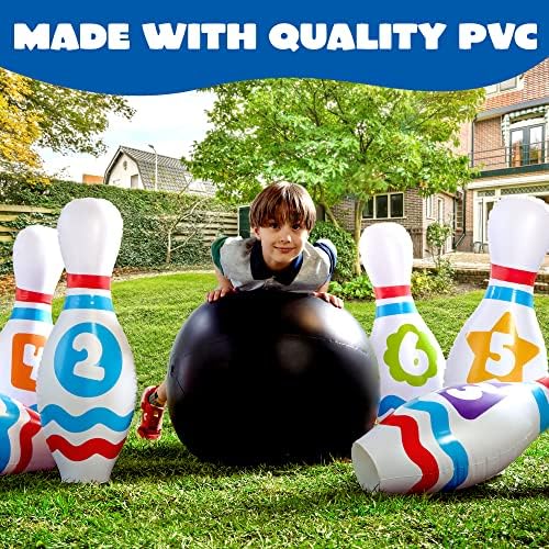 JOYIN Giant Inflatable Bowling Set for Kids and Adults, Christmas Birthday Party Games, Kids Education Motor Skills Toys - Image 3