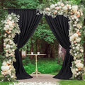 MEETSKY Black Backdrop Curtain for Halloween Party Backdrop Drapes Panels with Rod Pockets Polyester Fabric Curtain Backdrop Black Birthday Party Home Decor for Boys Teens Men, 5ft x 10ft, 2 Panels by MEETSKY