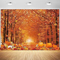 10x8FT Fall Photo Backdrop Maple Leaf Pumpkin for Photography Background Autumn Outdoor Party Decorations Fall Autumn Thanksgiving Day Photo Banner by Fluzimir
