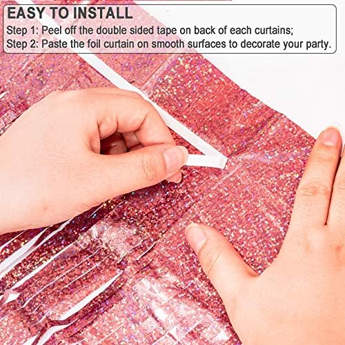 Rose Gold Tinsel Party Backdrop - 3.2ft X 8.2ft - Pack of 2 - Image 4