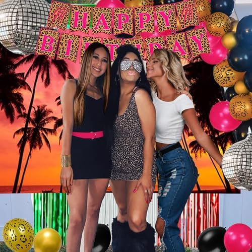 Jersey Shore Themed Birthday Party Decorations, Tropical Beach Background, Cheetah Happy Birthday Banner, Cheetah Tablecloth, Karma Balloons, Fun Party Decor - Image 5