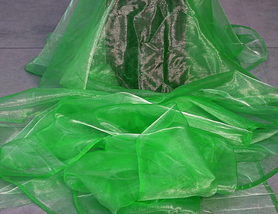5 Yard Organza Fabric 44" Wide for Wedding Event Décor - Green - Image 3