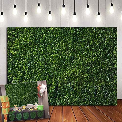 Nature Spring 3D Green Leaves Theme Photo Background Wedding Birthday Party Newborn Baby Shower Photography Backdrops Zoo Decor Shoot Props Bannner (7x5 FT) by HQM