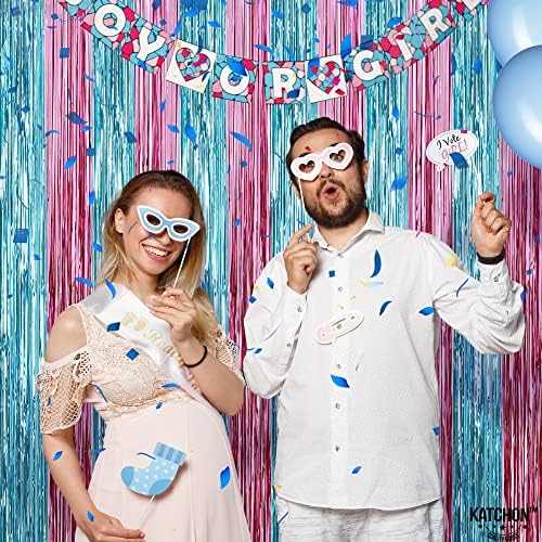 KatchOn XtraLarge Pink and Blue Streamers - 3.2 x 8 Ft, Pack of 2 - Image 2